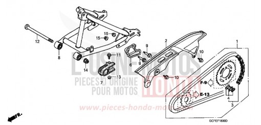 BRAS OSCILLANT/CARTER DE CHAINE CRF70F4 de 2004